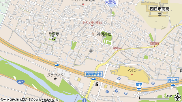 〒512-0921 三重県四日市市尾平町の地図