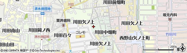 京都府京都市山科区川田中畑町周辺の地図