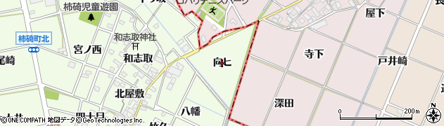 愛知県安城市柿碕町（向ヒ）周辺の地図