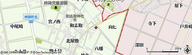 愛知県安城市柿碕町八幡周辺の地図