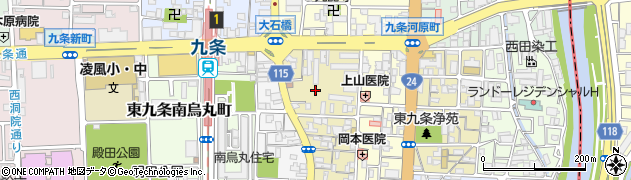 京都府京都市南区東九条中御霊町周辺の地図