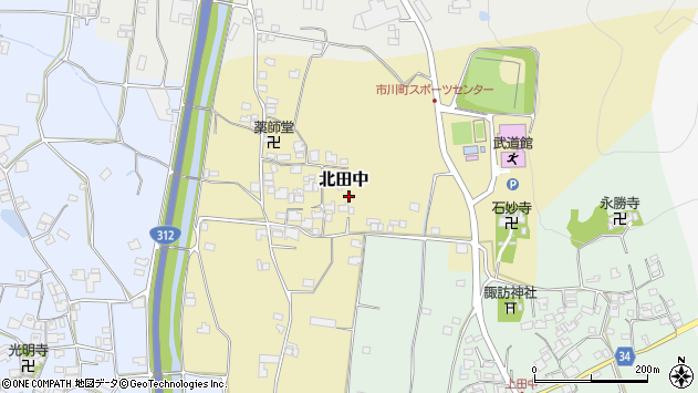 〒679-2314 兵庫県神崎郡市川町北田中の地図