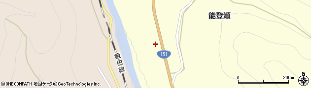 愛知県新城市能登瀬周辺の地図