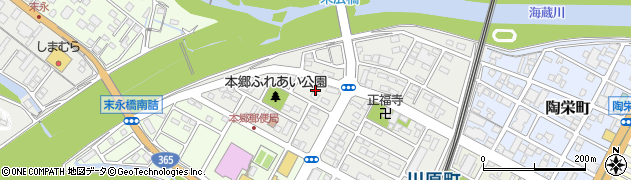 三重県四日市市本郷町周辺の地図
