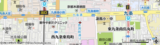 京都府京都市南区東九条下殿田町周辺の地図