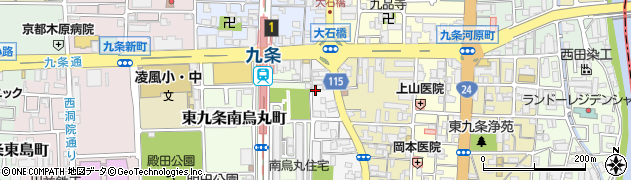 京都府京都市南区東九条西御霊町周辺の地図