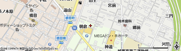 愛知県岡崎市舳越町（朝倉）周辺の地図