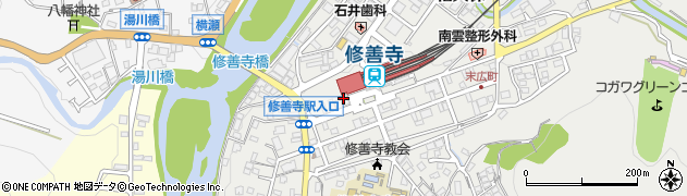 修善寺駅公衆トイレ周辺の地図