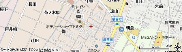 愛知県岡崎市橋目町（毘沙門）周辺の地図