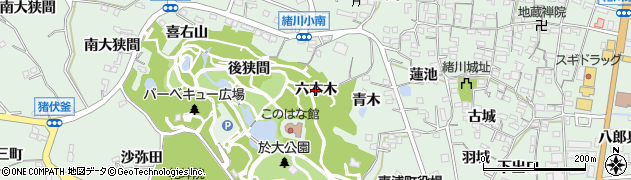 愛知県東浦町（知多郡）緒川（六本木）周辺の地図