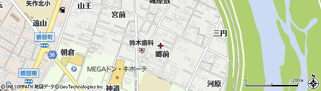 愛知県岡崎市森越町（郷前）周辺の地図