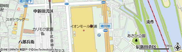 愛知県東浦町（知多郡）緒川（旭）周辺の地図