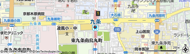 九条駅周辺の地図