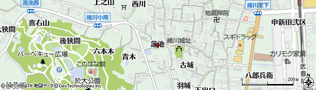 愛知県知多郡東浦町緒川蓮池周辺の地図
