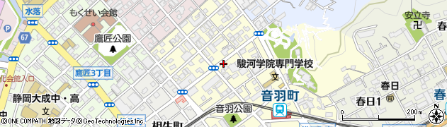 静岡県静岡市葵区音羽町周辺の地図