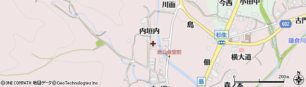兵庫県猪名川町（川辺郡）島（内垣内）周辺の地図