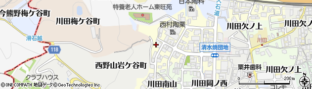 京都府京都市山科区川田清水焼団地町周辺の地図