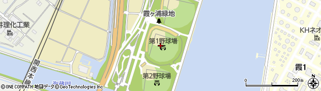 霞ケ浦緑地公園運動施設　霞ケ浦第１野球場周辺の地図