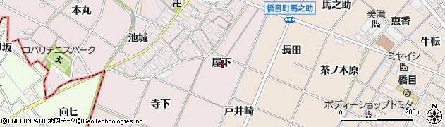 愛知県岡崎市小針町屋下周辺の地図