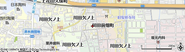 京都府京都市山科区川田西浦町周辺の地図