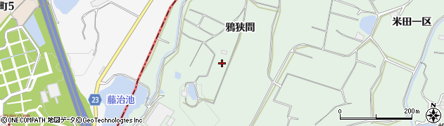 愛知県東浦町（知多郡）緒川（鴉狭間）周辺の地図