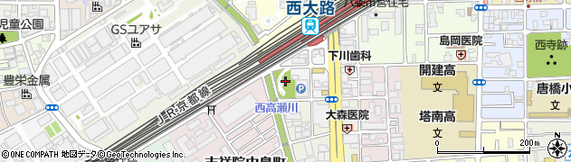 京都府京都市南区唐橋西平垣町周辺の地図