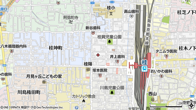 〒615-8074 京都府京都市西京区桂南巽町の地図