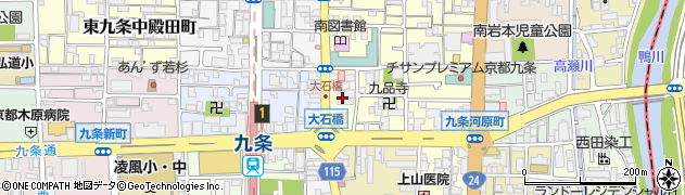 京都府京都市南区東九条上御霊町周辺の地図