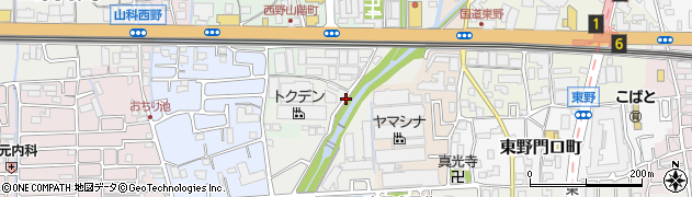 京都府京都市山科区西野離宮町周辺の地図