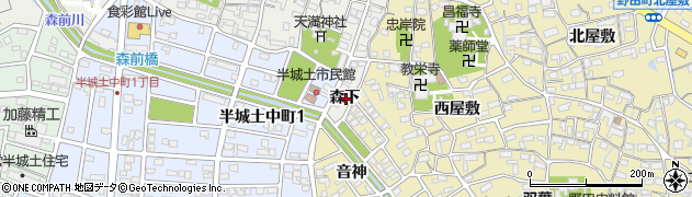 愛知県刈谷市半城土町森下周辺の地図