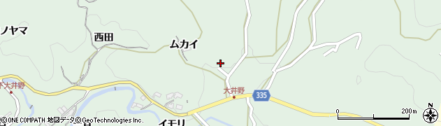 愛知県岡崎市大井野町（ムカイ）周辺の地図