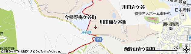 京都府京都市山科区川田梅ケ谷町周辺の地図