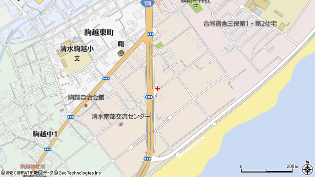 〒424-0903 静岡県静岡市清水区駒越南町の地図
