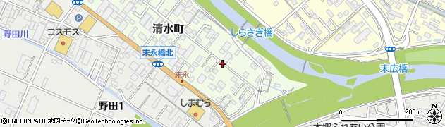 三重県四日市市清水町周辺の地図