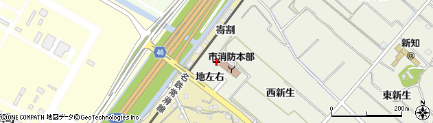 愛知県知多市新知（二九谷）周辺の地図