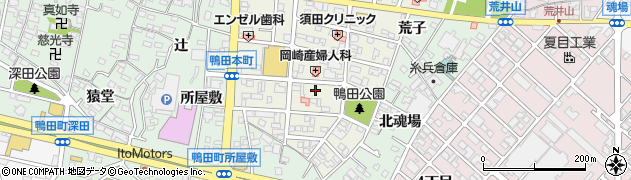 愛知県岡崎市鴨田本町周辺の地図