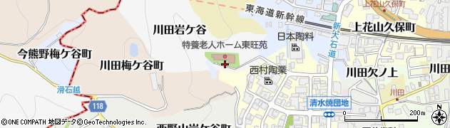 京都府京都市山科区川田岩ケ谷周辺の地図