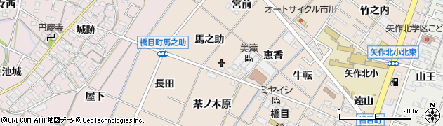 愛知県岡崎市橋目町（馬之助）周辺の地図