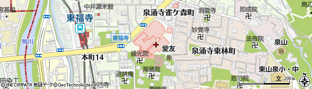 京都第一赤十字病院・職員労働組合周辺の地図