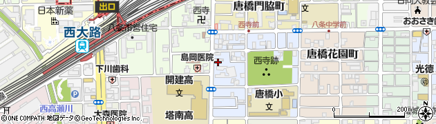 京都府京都市南区唐橋西寺町周辺の地図
