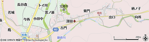 兵庫県猪名川町（川辺郡）鎌倉（深田）周辺の地図