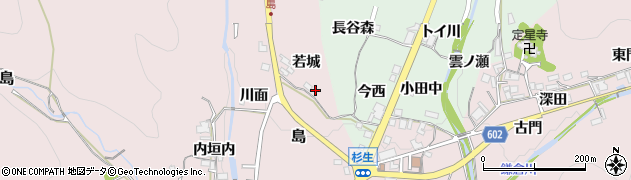 兵庫県川辺郡猪名川町島若城周辺の地図