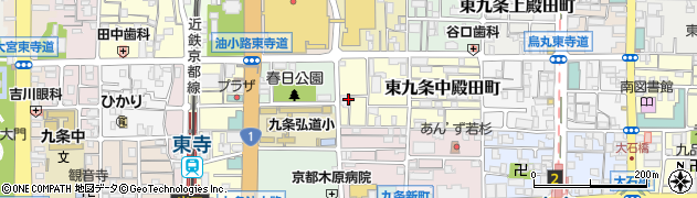 京都府京都市南区東九条中殿田町周辺の地図