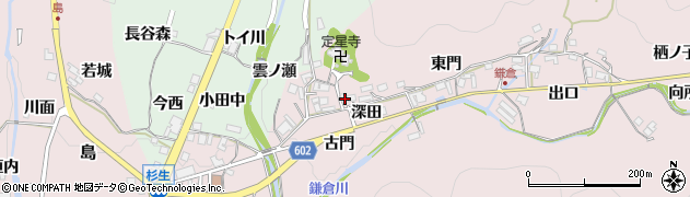 兵庫県川辺郡猪名川町鎌倉古門16周辺の地図