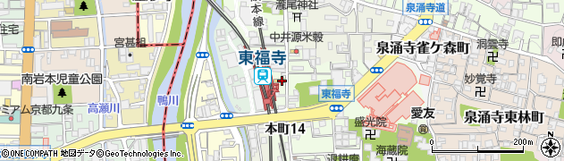ファミリーマート中井東福寺店周辺の地図
