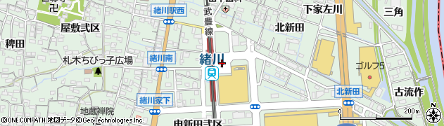 緒川駅前周辺の地図