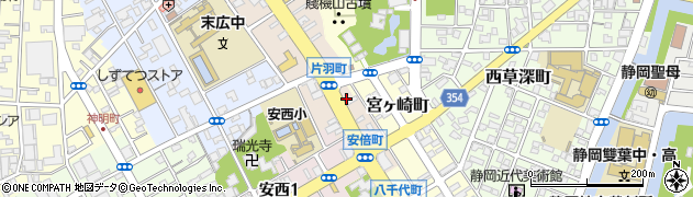 静岡県静岡市葵区安倍町周辺の地図