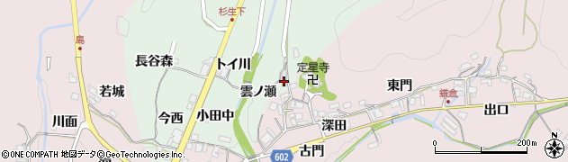 兵庫県猪名川町（川辺郡）杉生（雲ノ瀬）周辺の地図