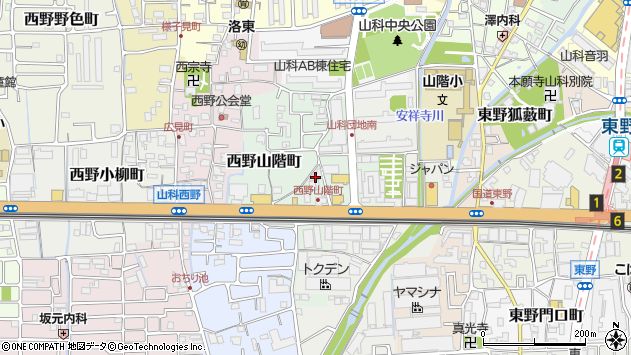 〒607-8346 京都府京都市山科区西野山階町の地図