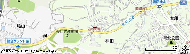 愛知県岡崎市滝町（追ノ狭間）周辺の地図